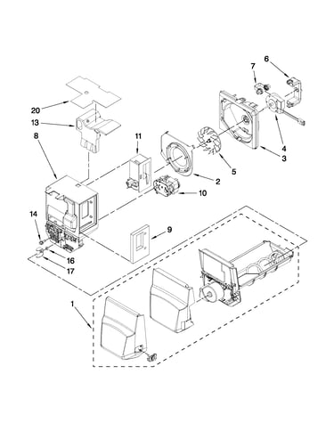 Motor and ice container parts