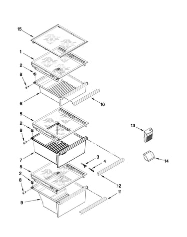 Refrigerator shelf parts