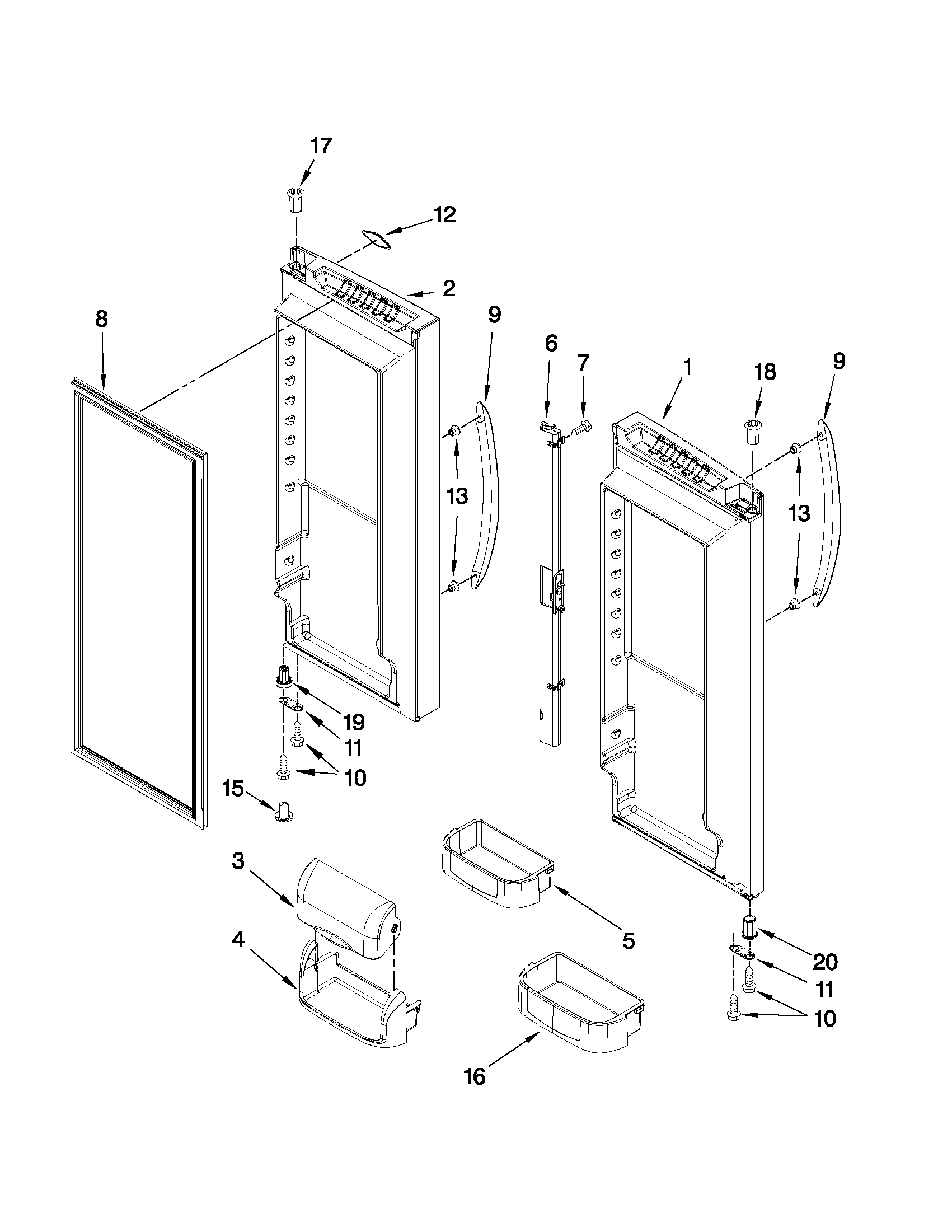 Refrigerator door parts