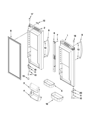 Refrigerator door parts