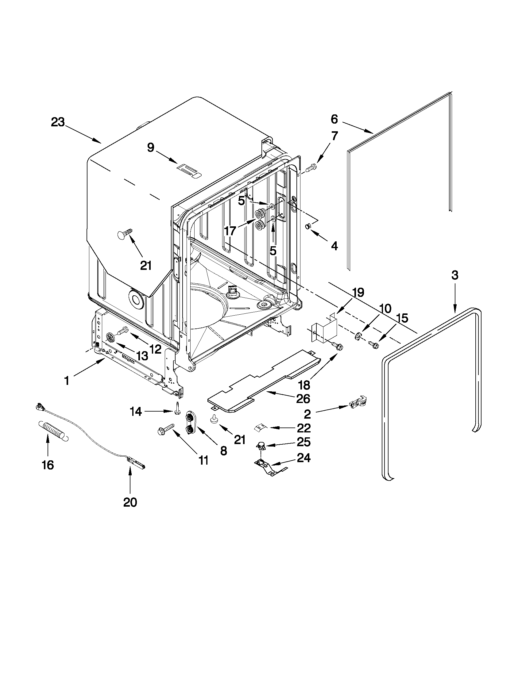 Tub and frame parts