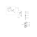 Whirlpool WSF26C2EXW01 motor and ice container parts diagram