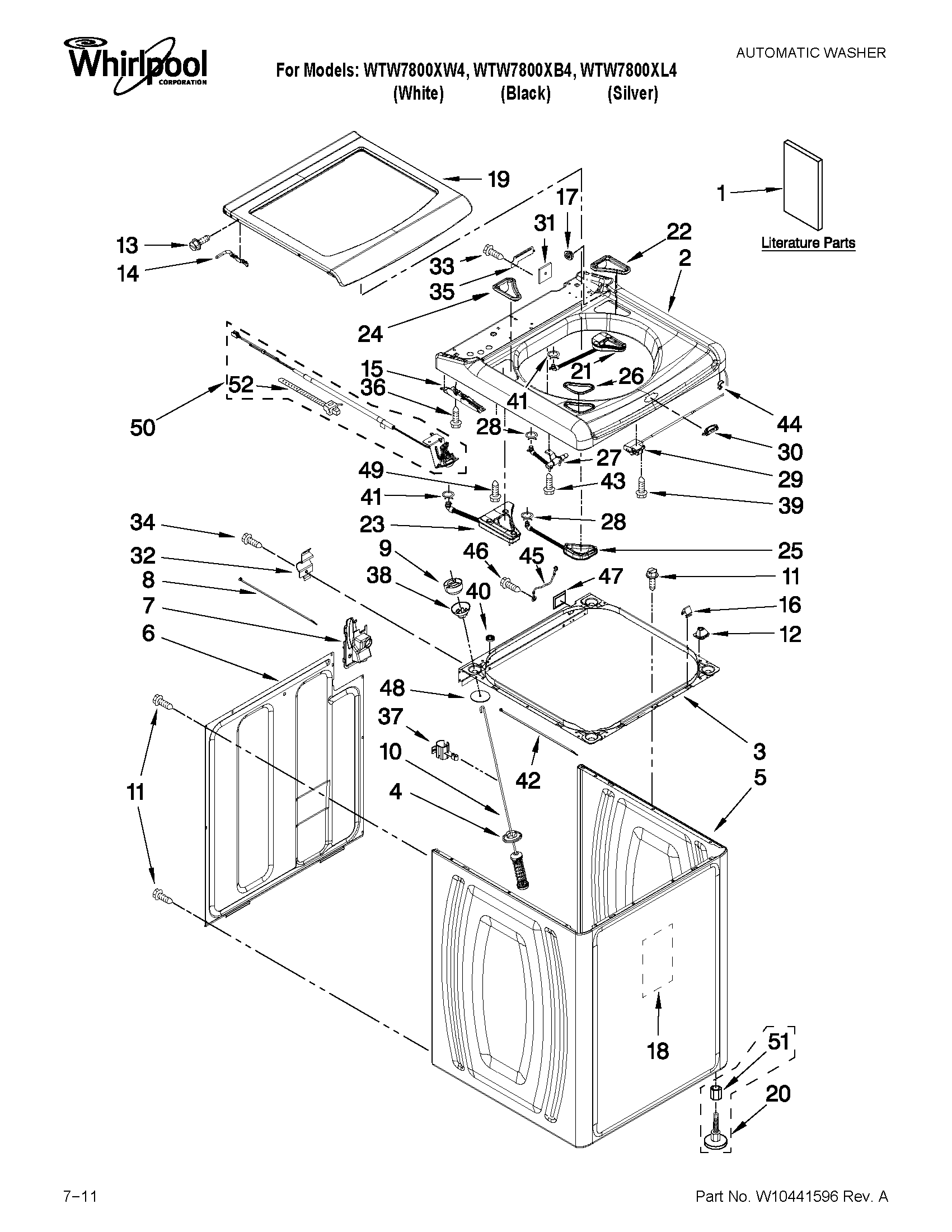 TOP AND CABINET PARTS