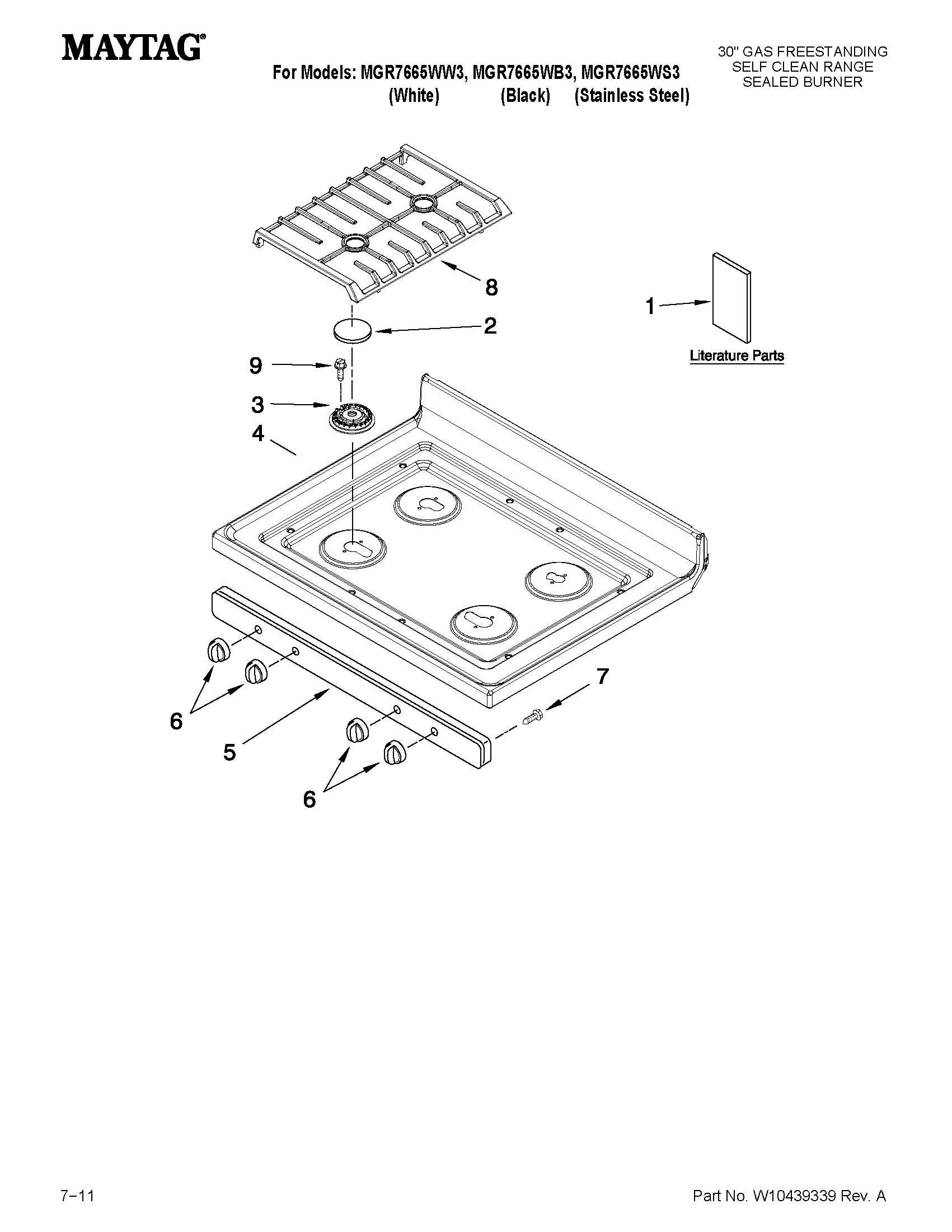 Cooktop parts