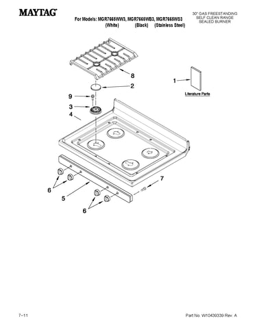 Cooktop parts
