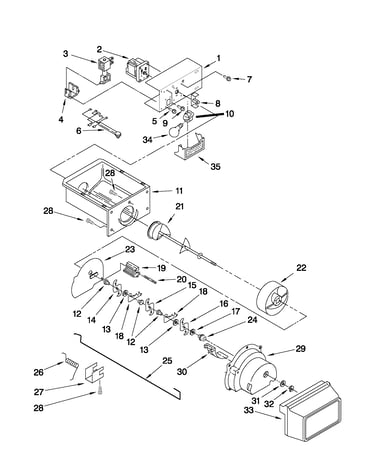 Motor and ice container parts