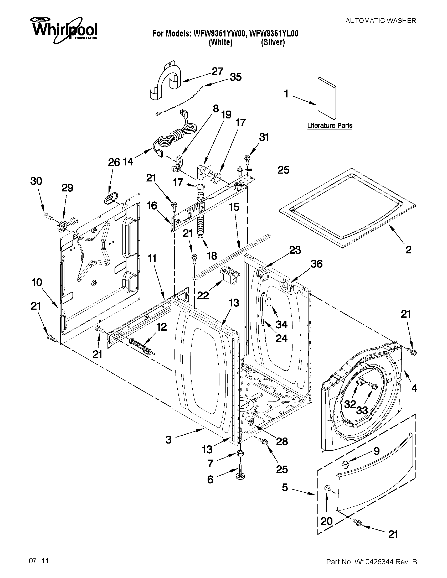 TOP AND CABINET PARTS