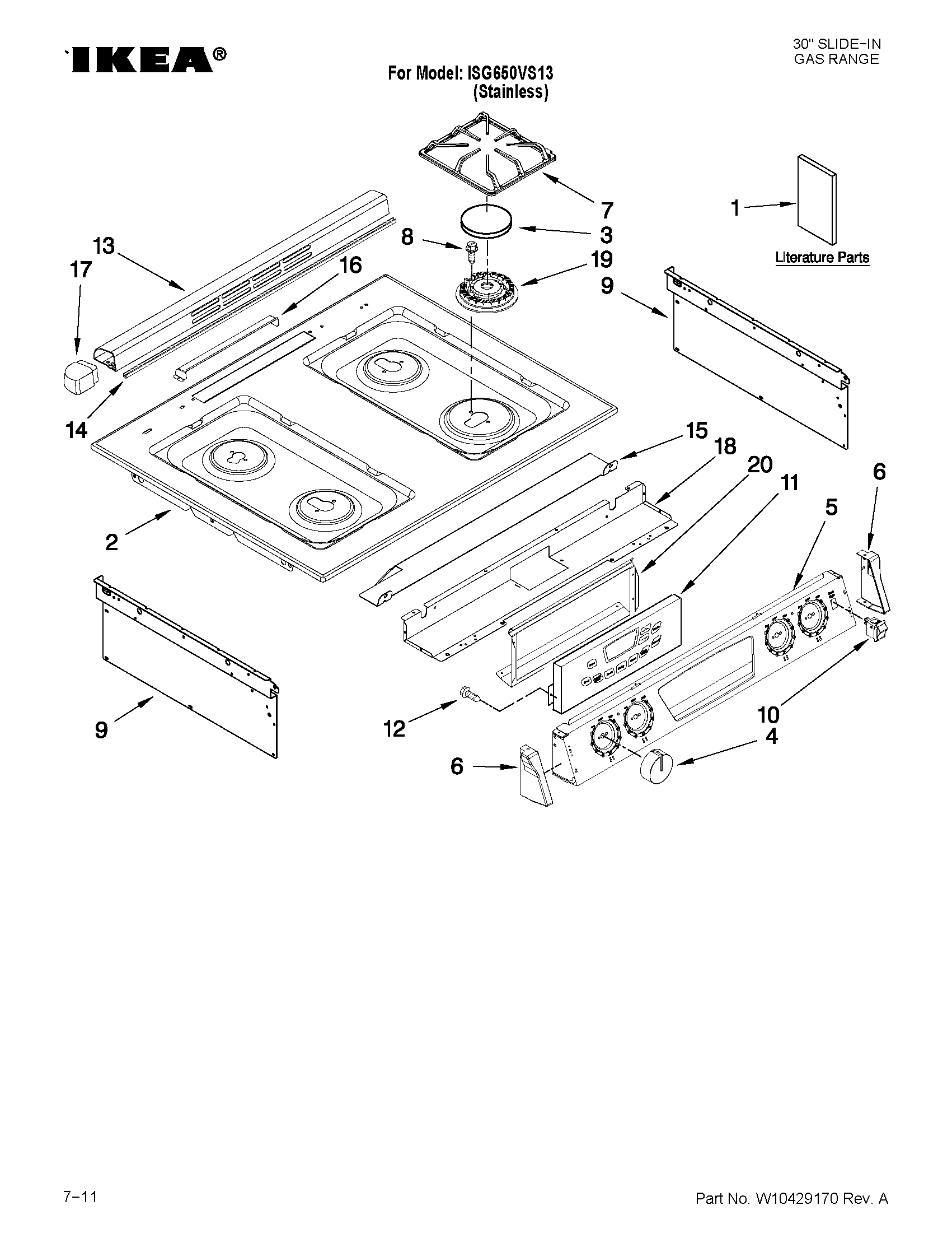 Cooktop parts