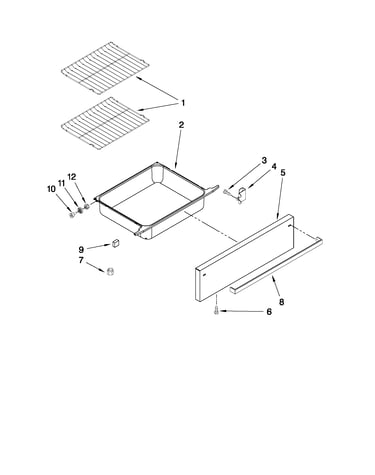 Drawer and rack parts