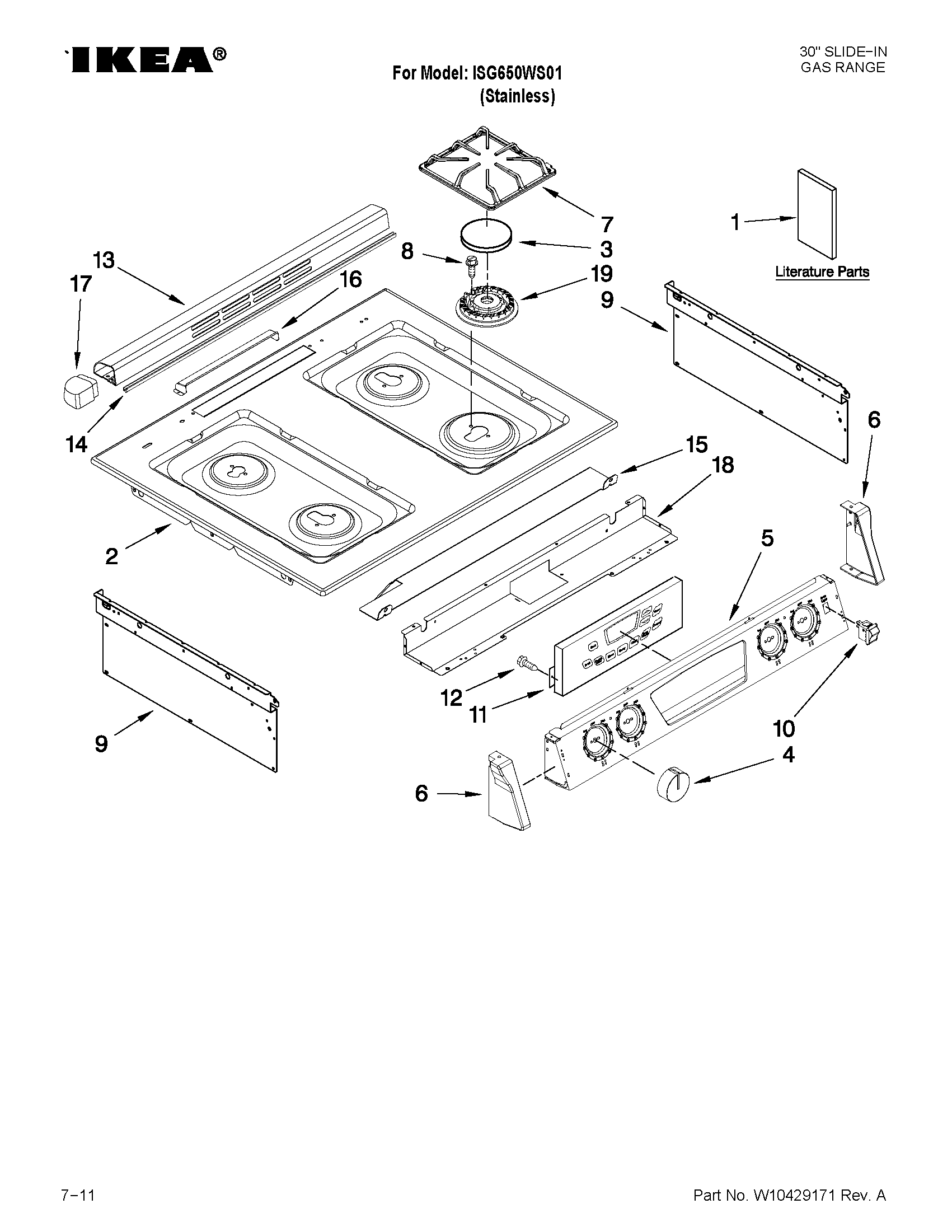 Cooktop parts