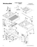 Cooktop, burner and grate parts