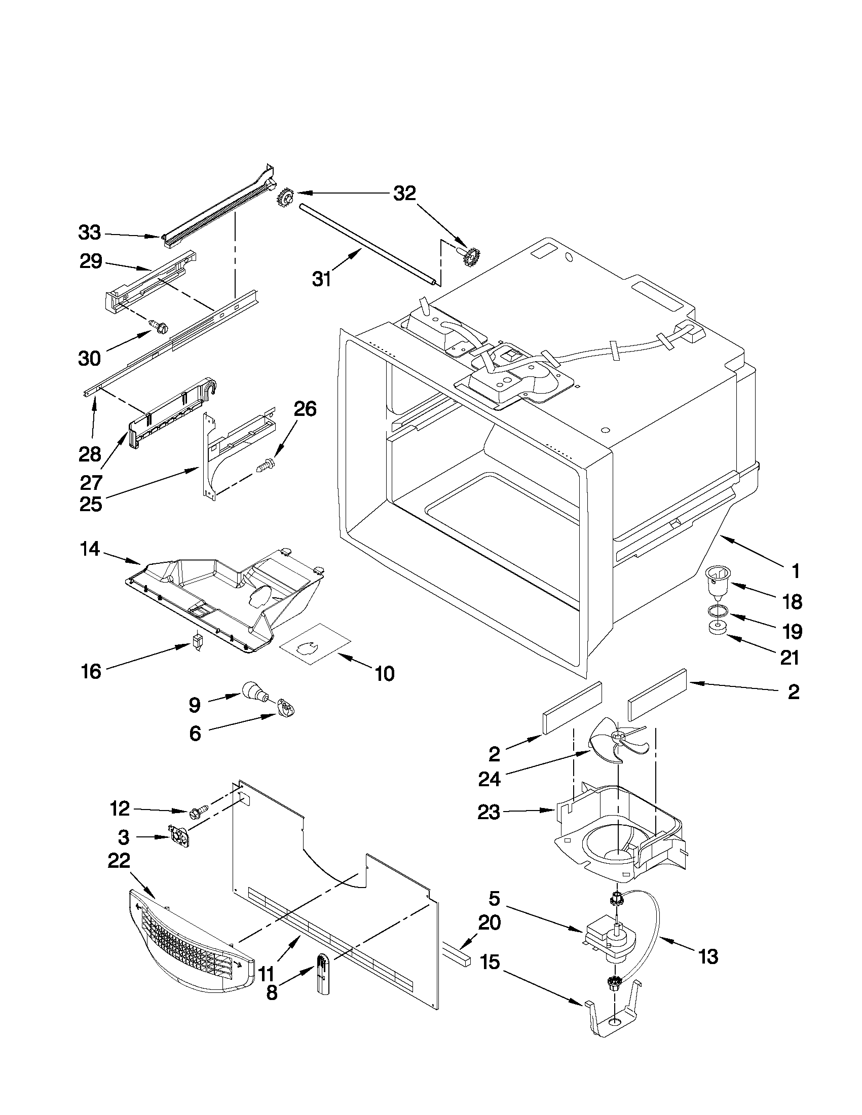 Freezer liner parts