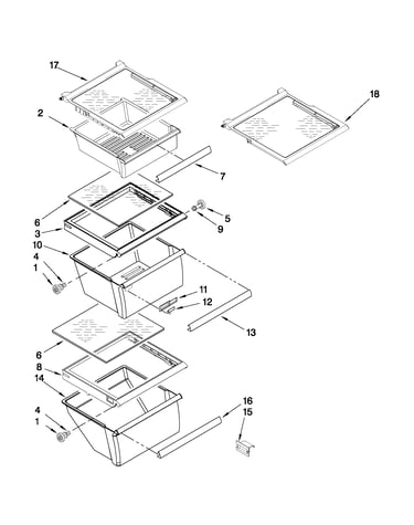 Refrigerator shelf parts