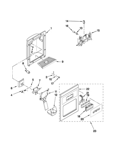 Dispenser front parts