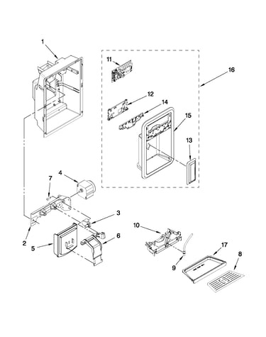 Dispenser front parts