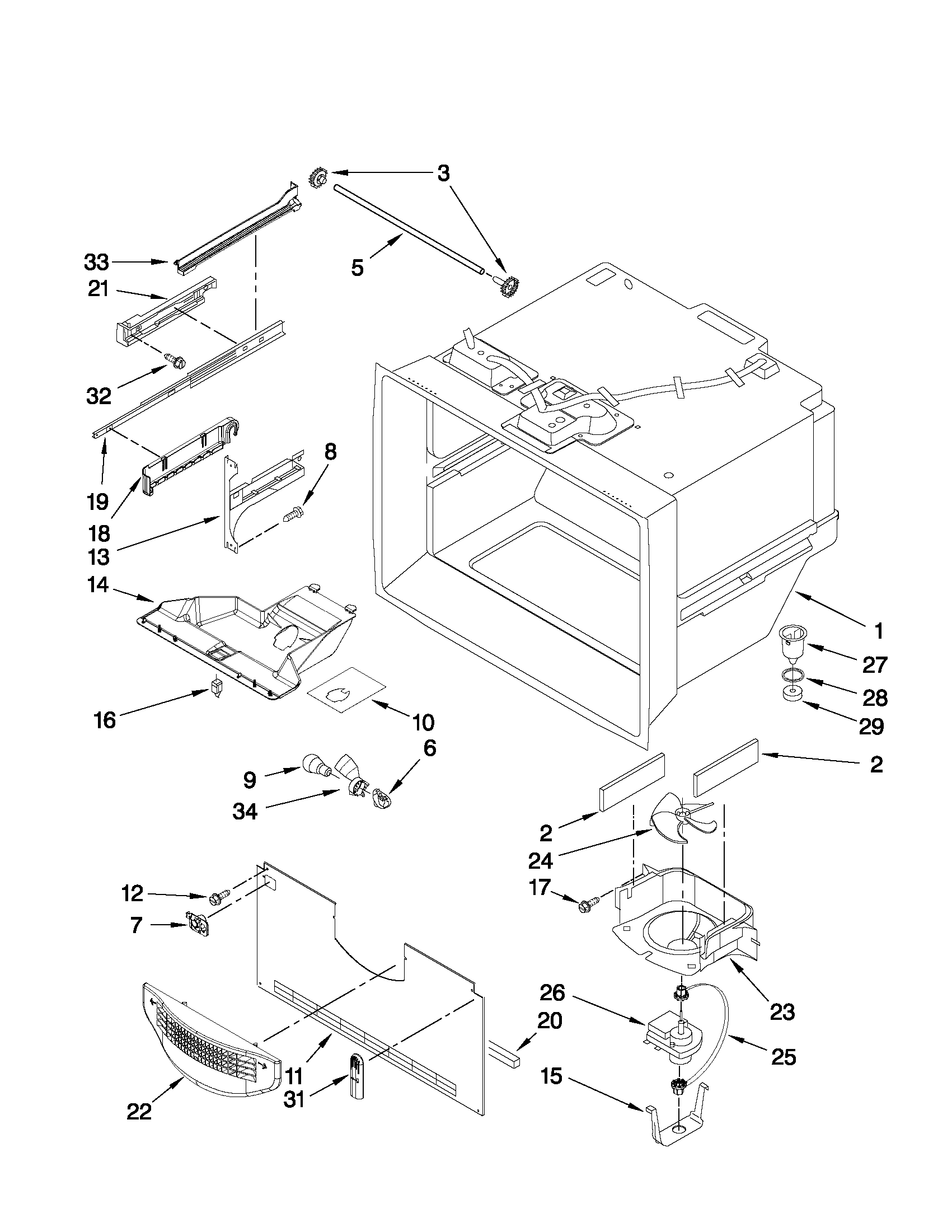 Freezer liner parts