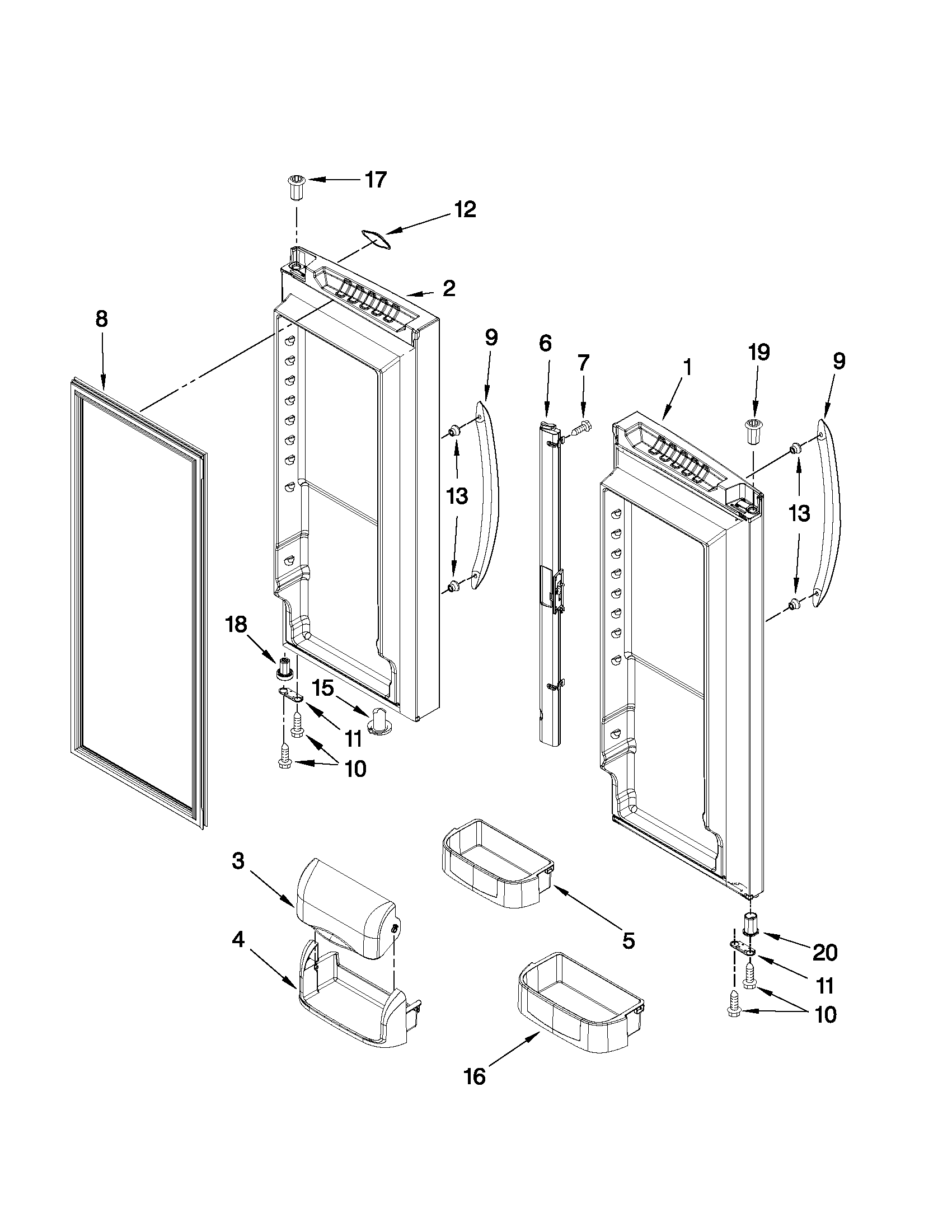 Refrigerator door parts