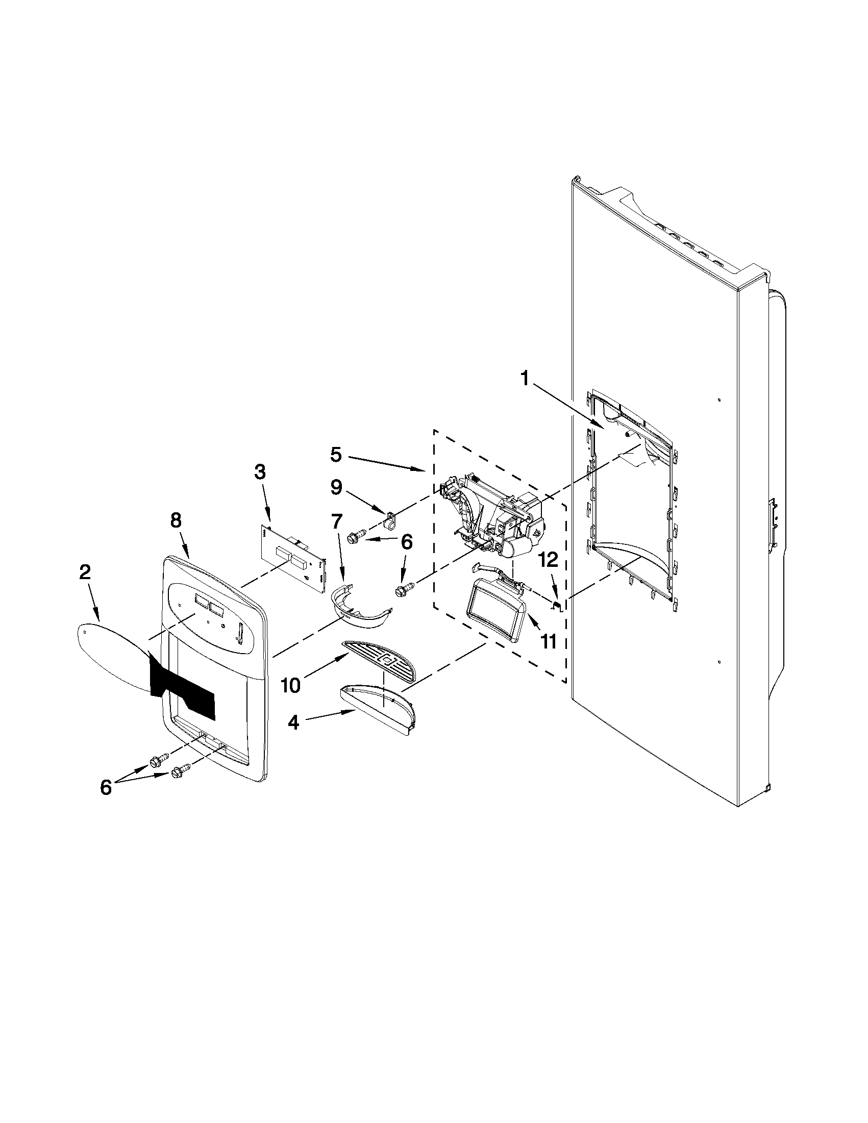 Dispenser front parts