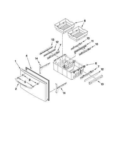 Freezer door parts