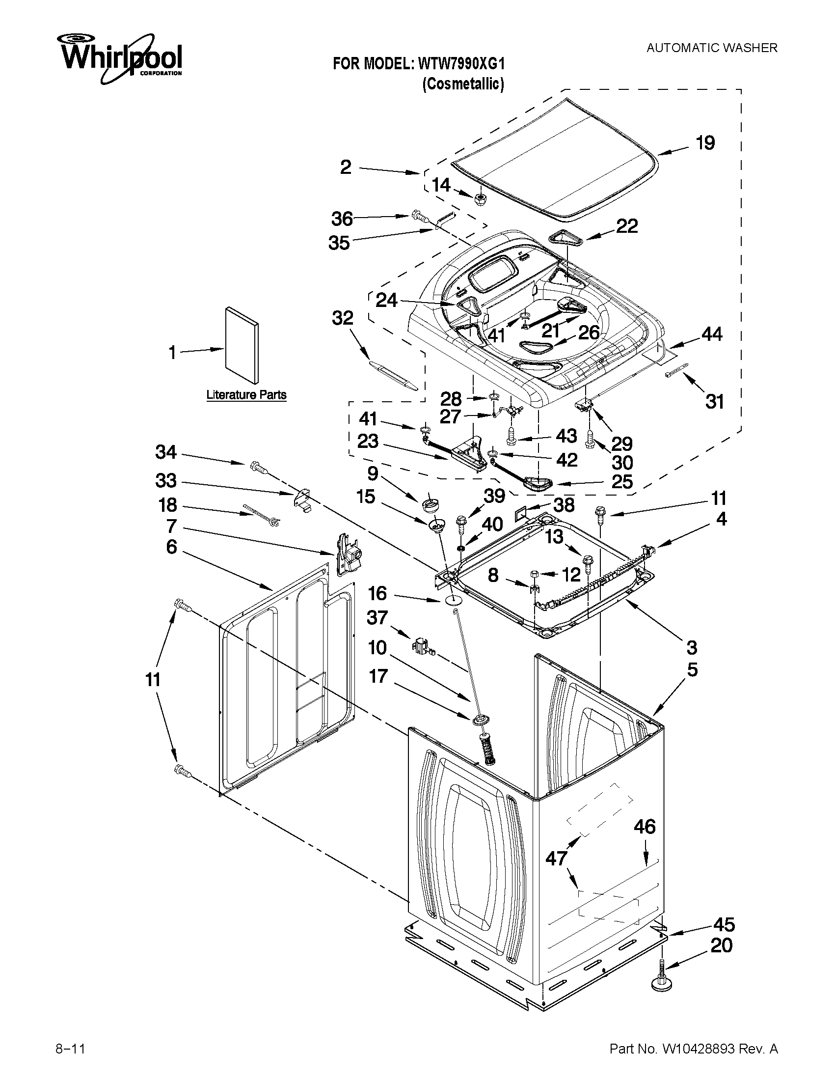 Top and cabinet parts