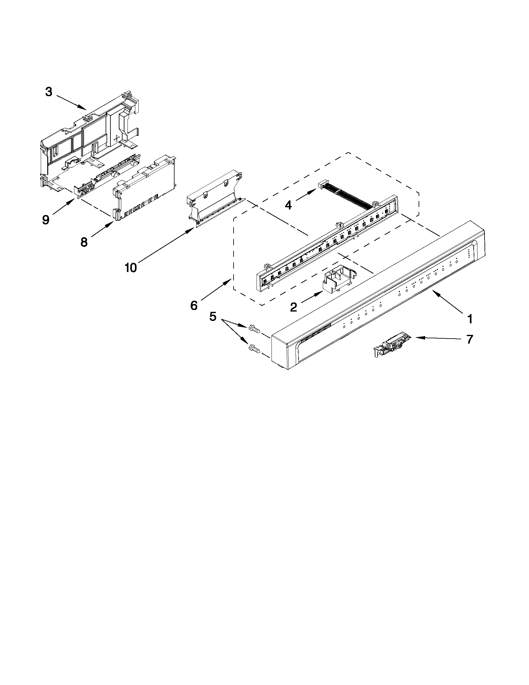 Control panel and latch parts