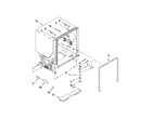 Whirlpool WDF530PLYB0 tub and frame parts diagram