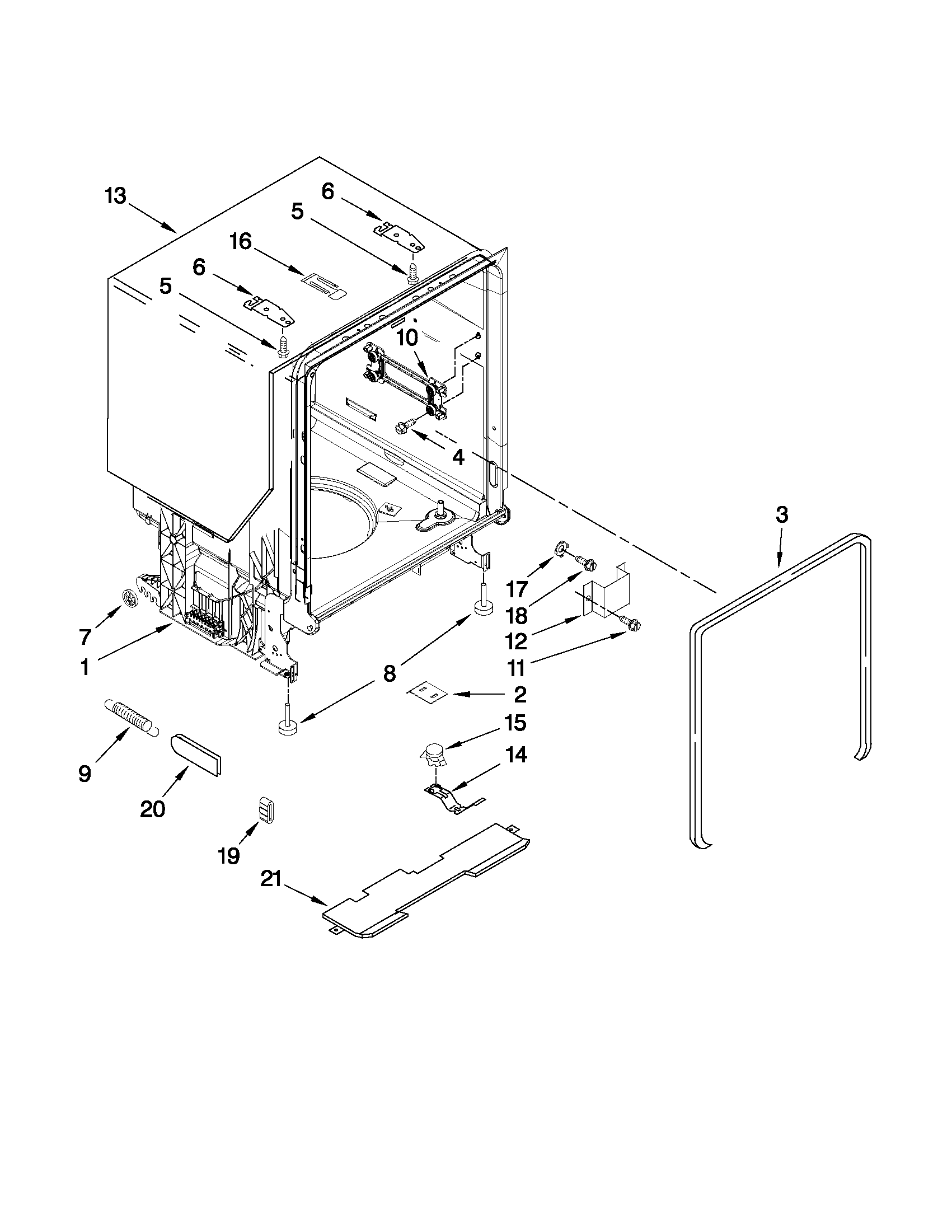 Tub and frame parts