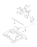 Burner box, gas valves, and switches