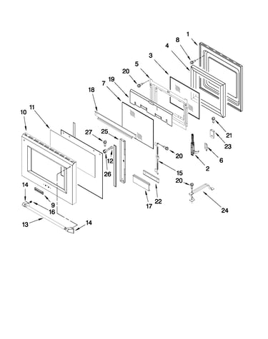 Oven door parts