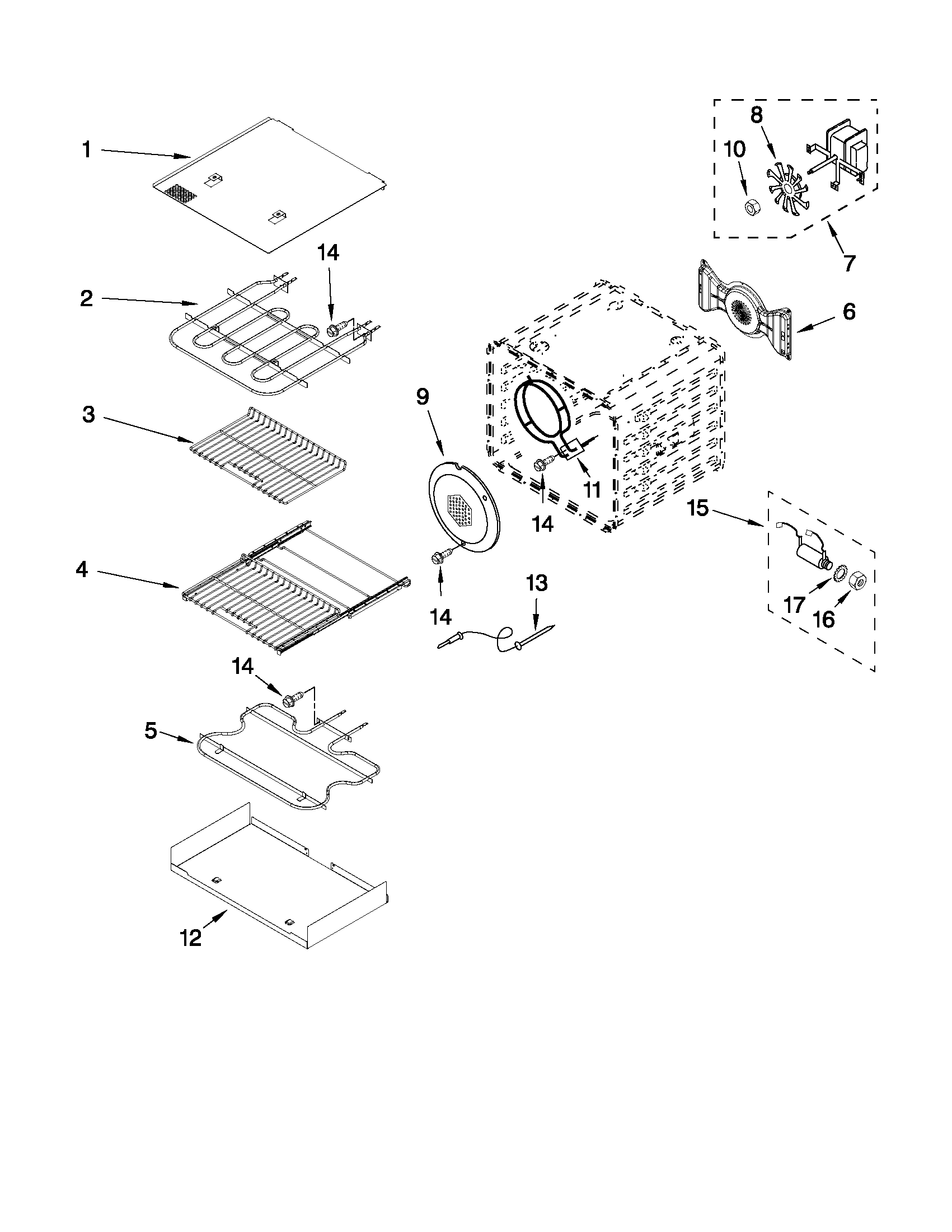 Internal oven parts