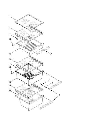 Refrigerator shelf parts