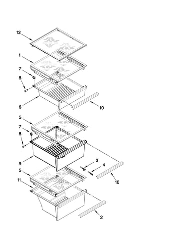 Refrigerator shelf parts