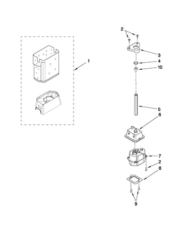 Motor and ice container parts
