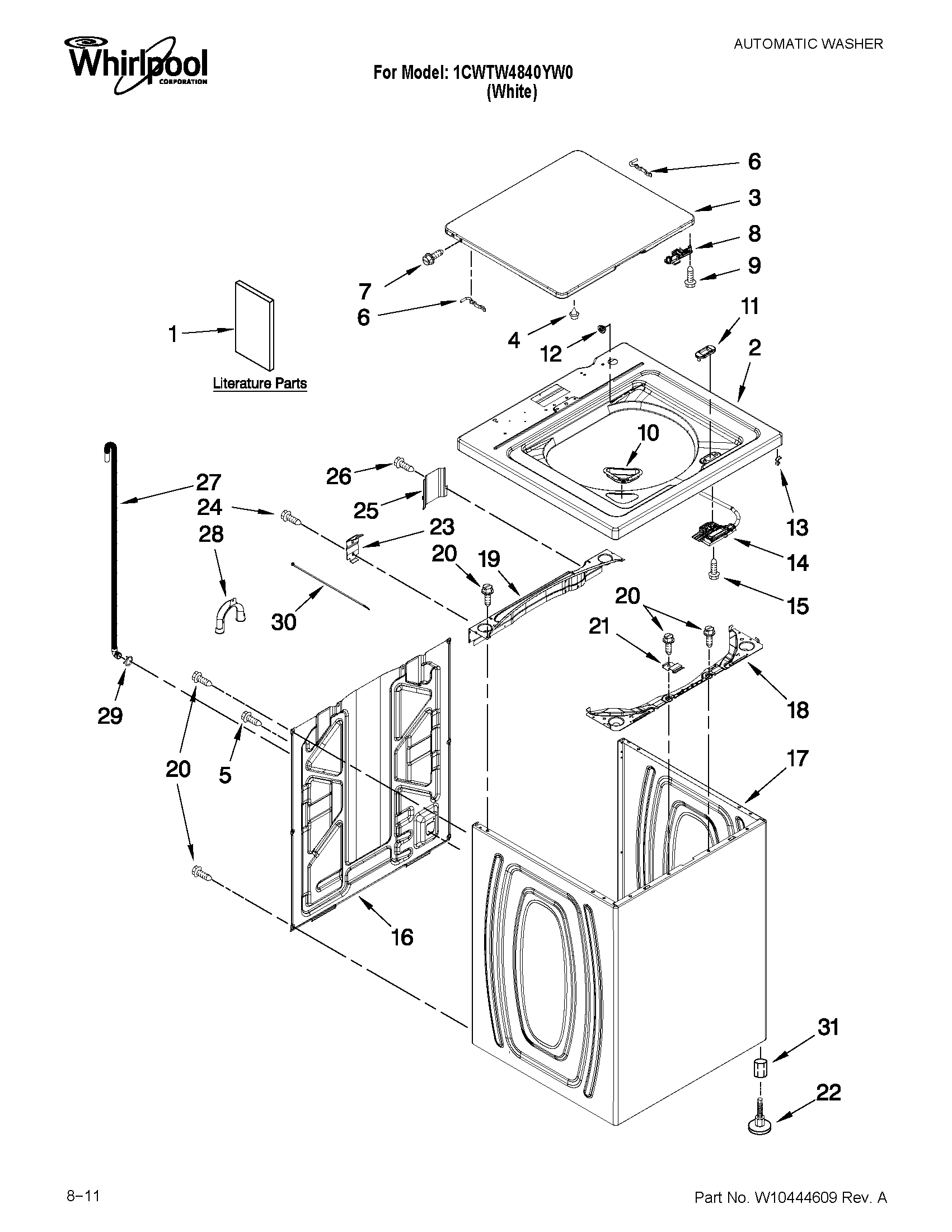 Top and cabinet parts