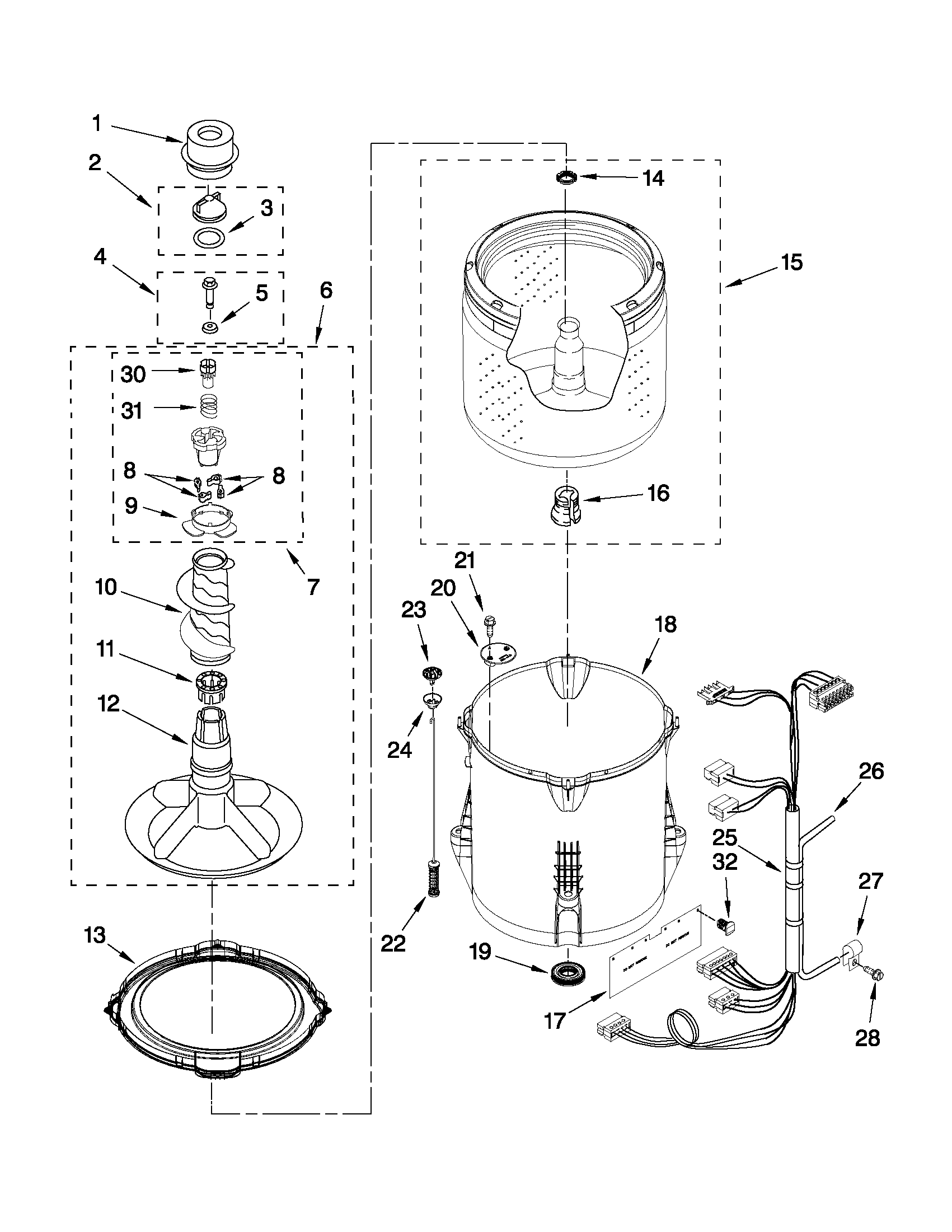Basket and tub parts