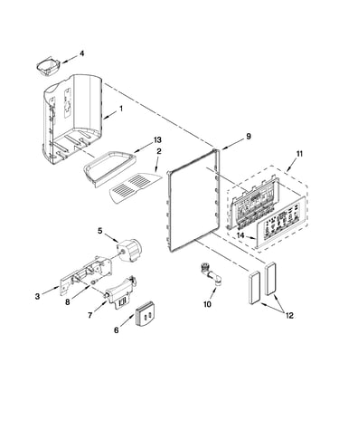 Dispenser front parts