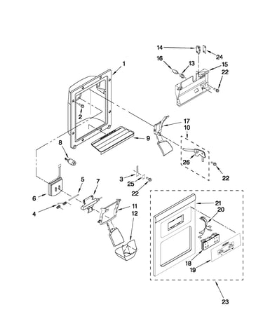 Dispenser front parts