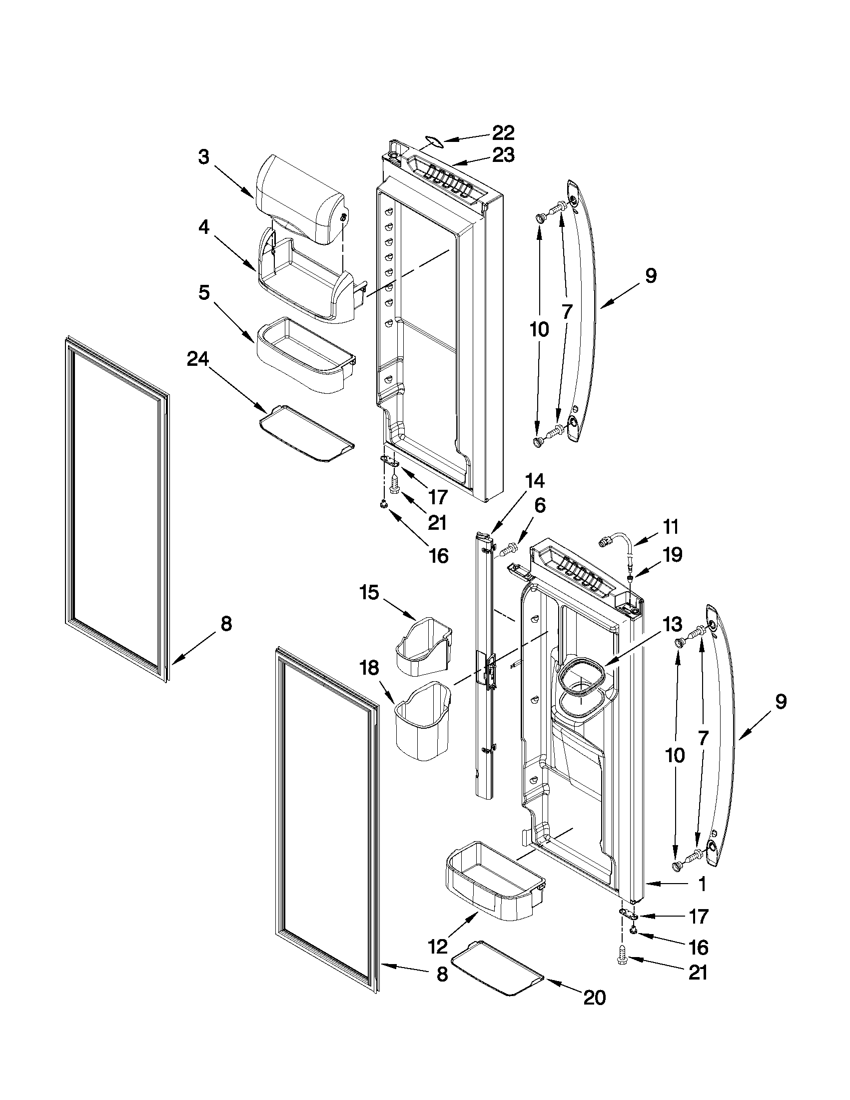 Refrigerator door parts