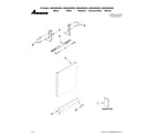 Amana ADB1600AWS3 door and panel parts diagram