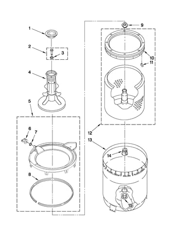 Agitator, basket and tub parts