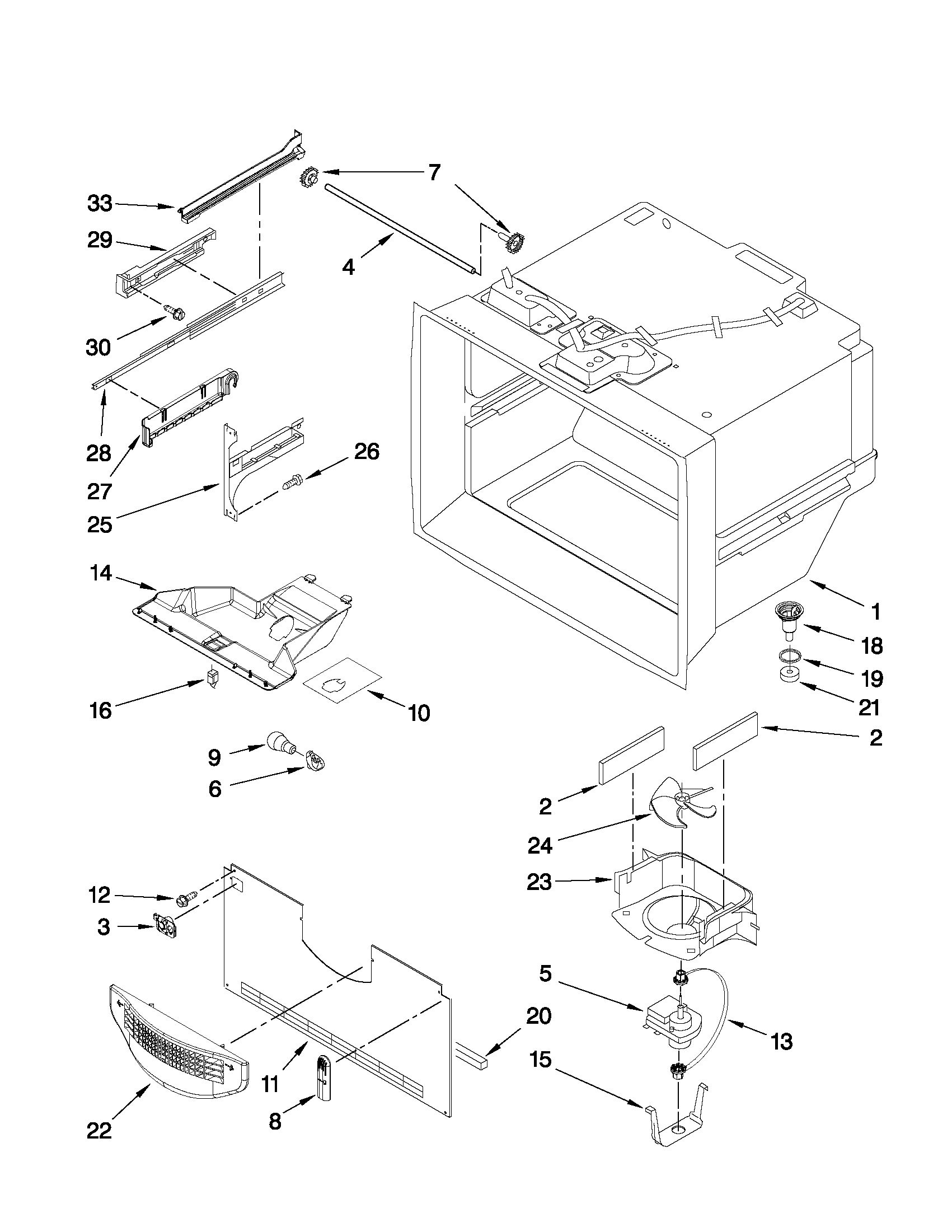 Freezer liner parts