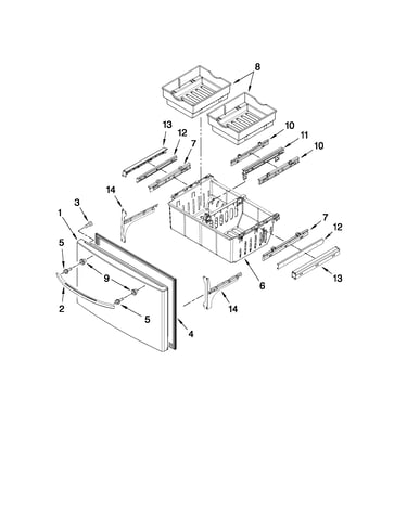 Freezer door parts