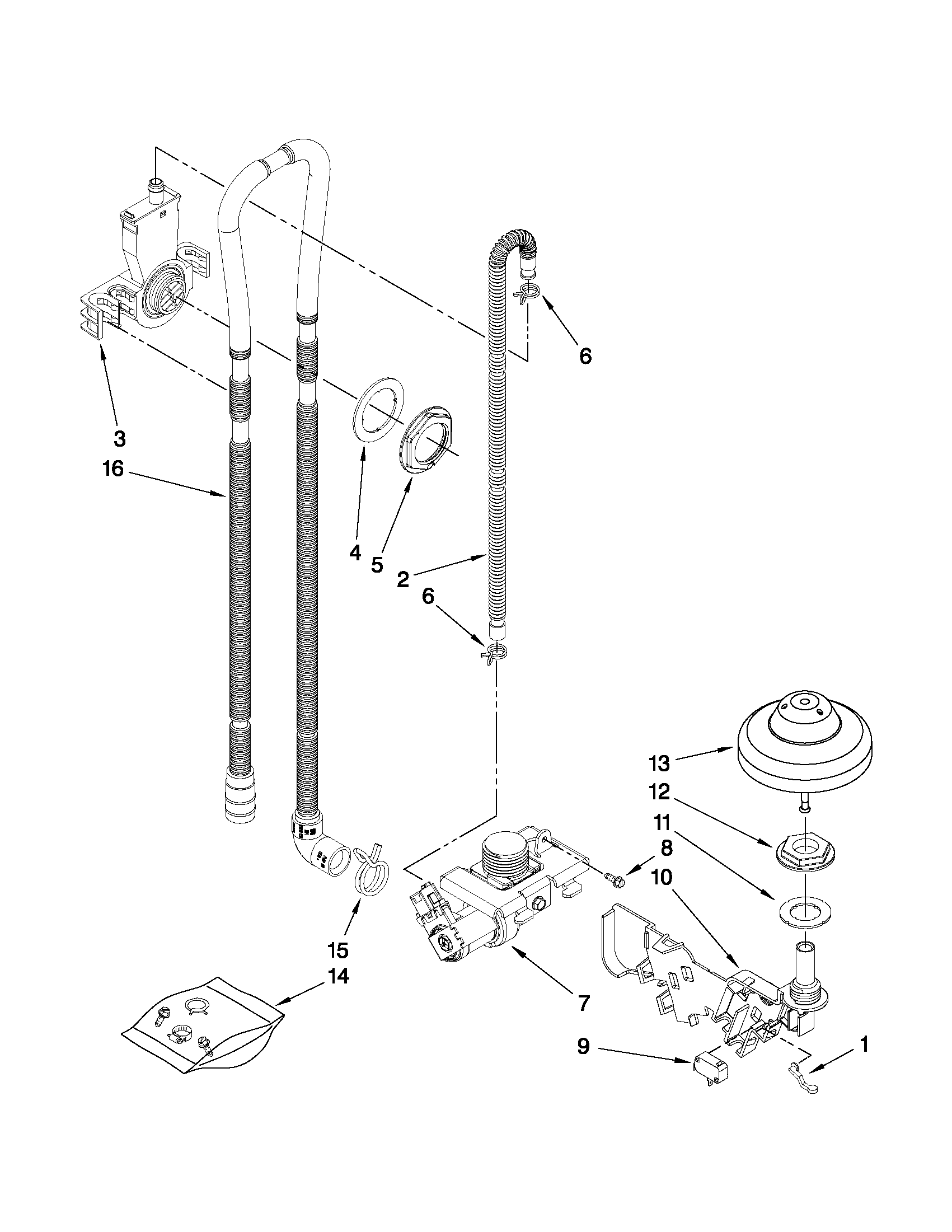 Fill, drain and overfill parts