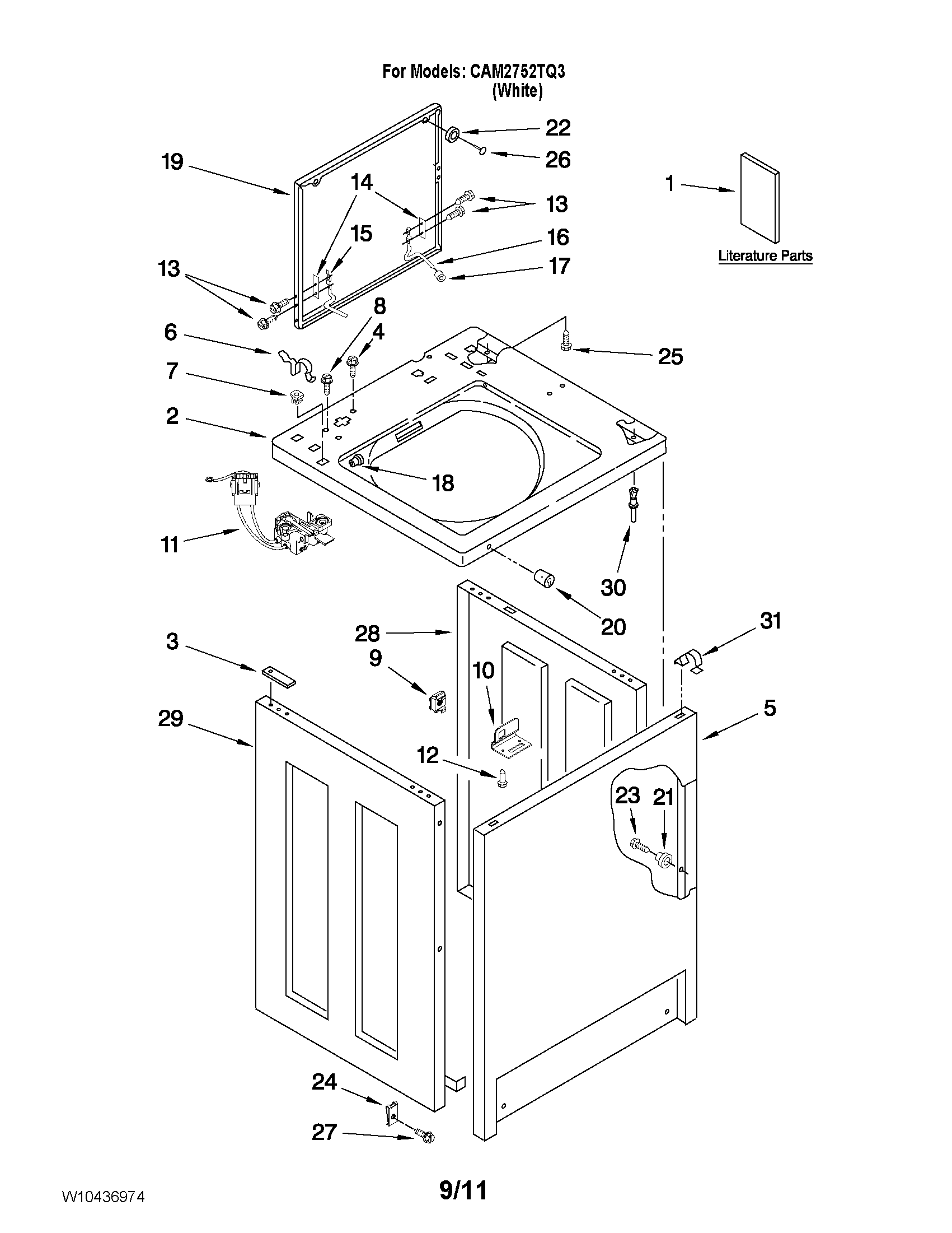 Top and cabinet parts