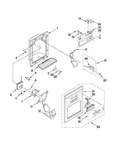 Dispenser front parts