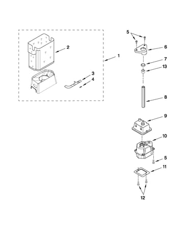 Motor and ice container parts