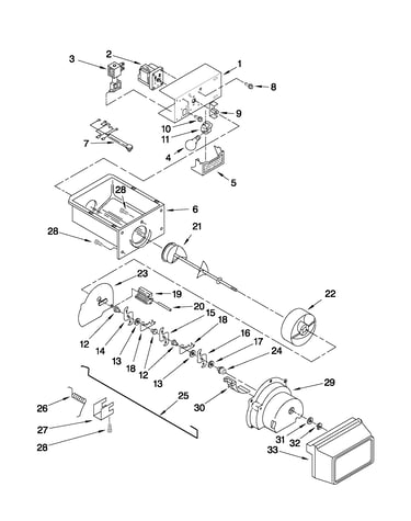 Motor and ice container parts