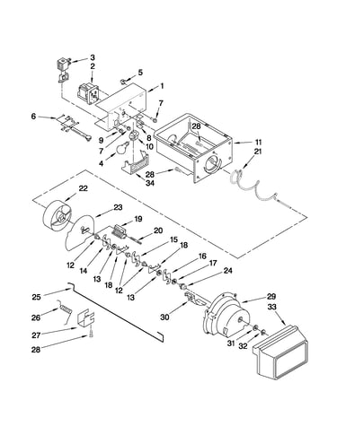 Motor and ice container parts