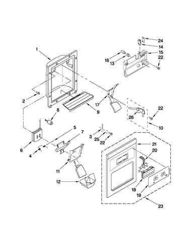 Dispenser front parts