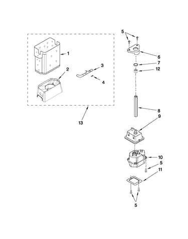 Motor and ice container parts